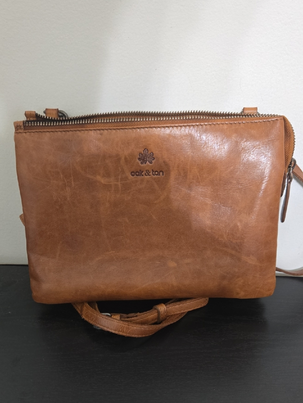 Oak & Tan Triple Crossbody. Really Good Condition. Discounted Shipping